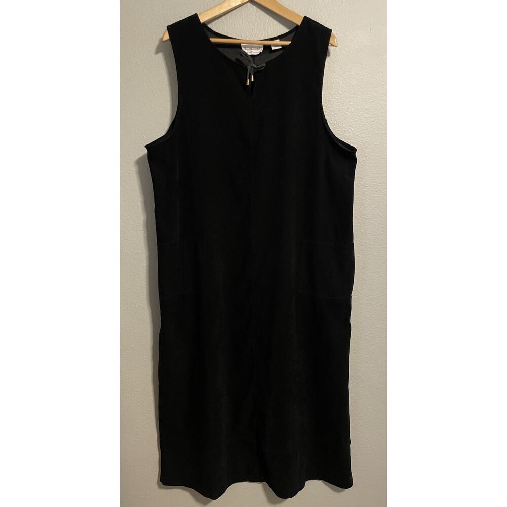 Vintage Womens Maxi Dress Size 1X Black Velvet Sleeveless Stretch Normcore 90s